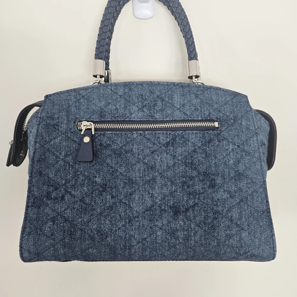 GUESS Heather Blue Denim Satchel